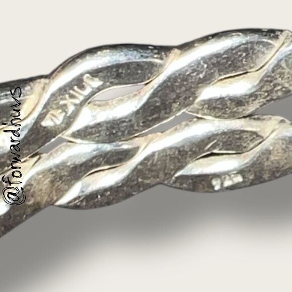Sterling Silver Braided Cuff Bracelet – 925 – Mexico – 3-Band Artisan Design - Picture 6 of 7